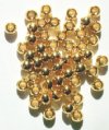 50 4x6mm Gold Plated Metal Beads with Large Hole